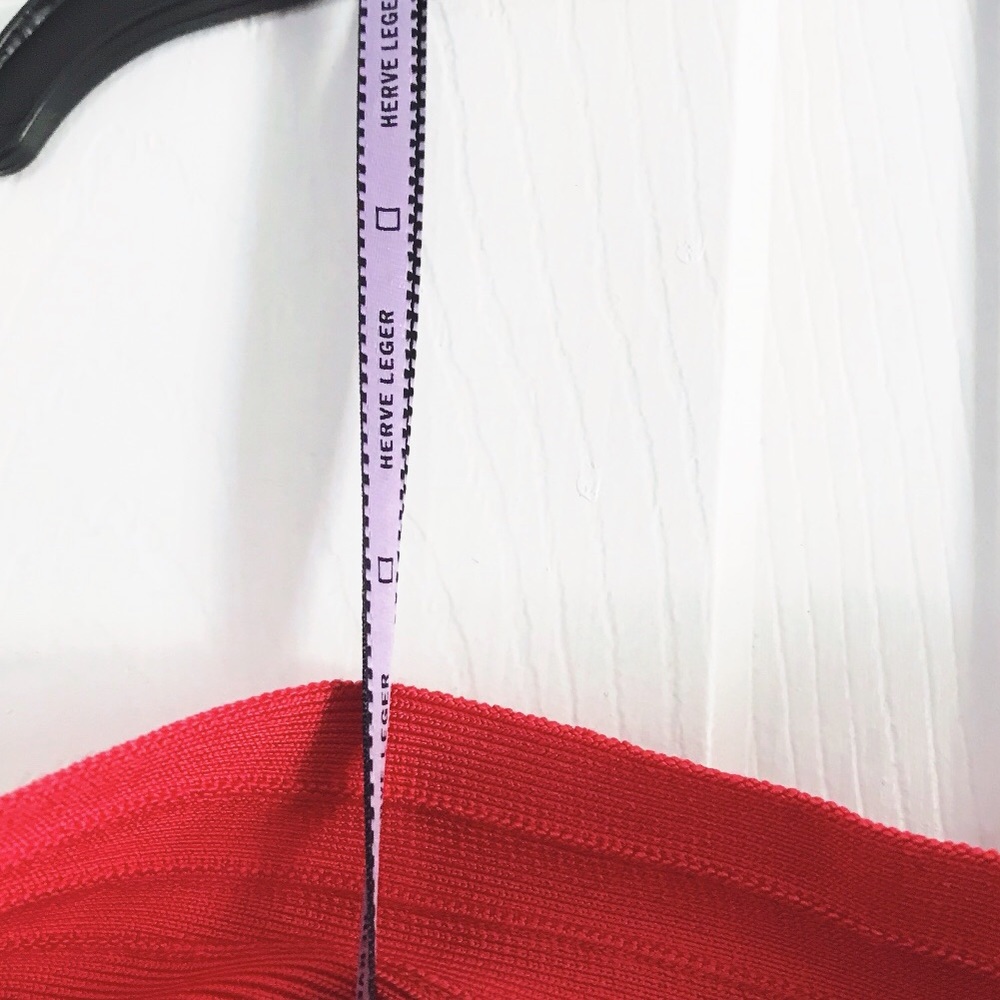 NWOT Hervé Léger Coral Bodycon Dress - Picture 10 of 16